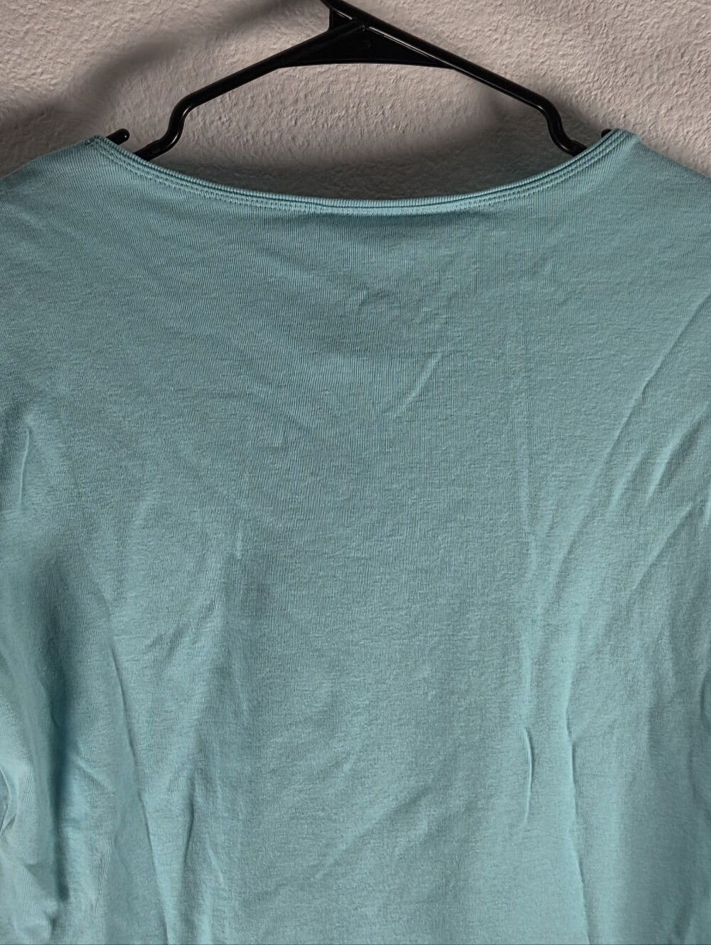 Karen Scott Women's Size PL Aqua Floral Embellished Short-Sleeve Tee - Picture 6 of 7